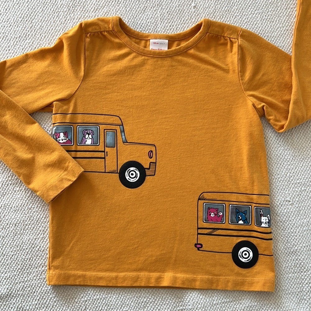 Hanna Andersson Kids Boy/Girl School Bus Friends Top - Picture 2 of 6